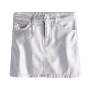 H&M Shimmering Silver Mini Skirt